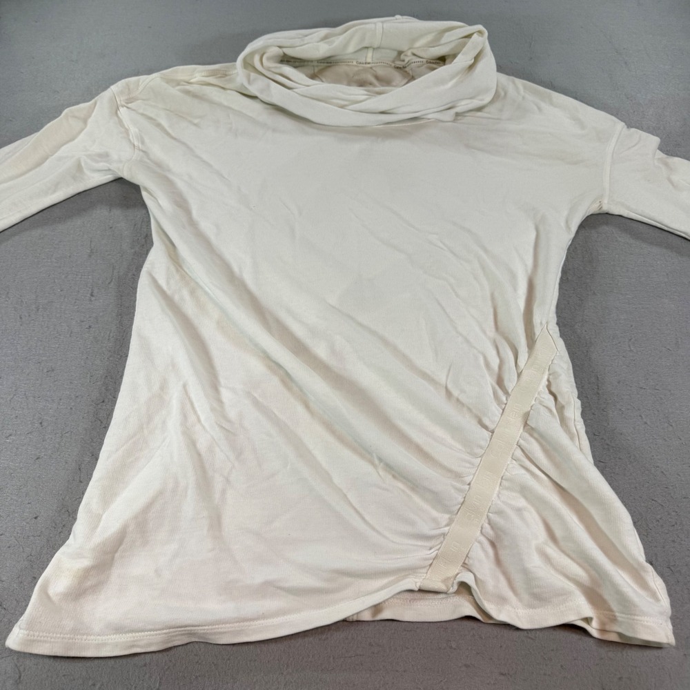Calvin Klein Performance Cowl Neck Ruched Long Sleeve Top Womens M - Picture 2 of 10